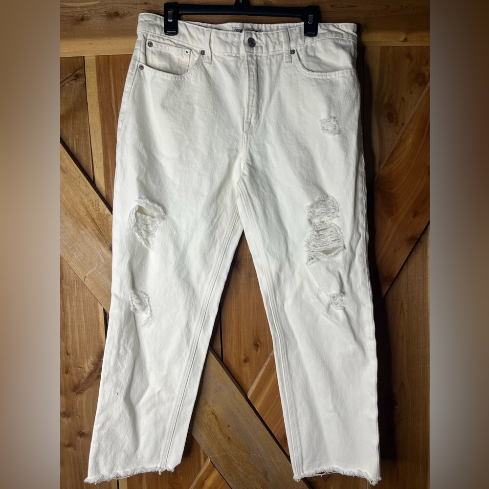 Lucky Brand Sienna Slim Boyfriend Off White Jeans destructed 12/31